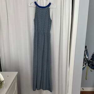 Blue Patterned Maxi Dress